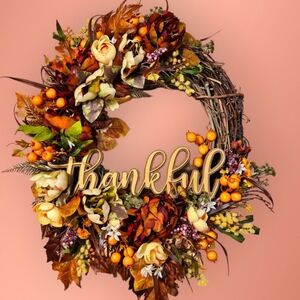 Thankful Fall Floral wreath